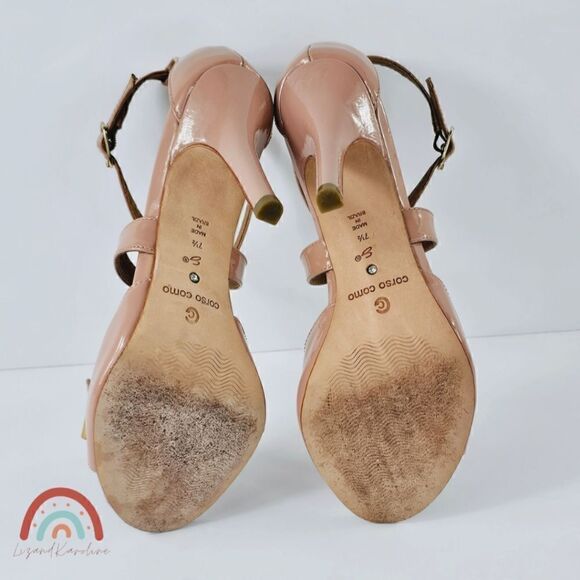 Corso Como Alfazema Genuine Leather Burnished Stiletto Heel Sandals - Picture 9 of 16